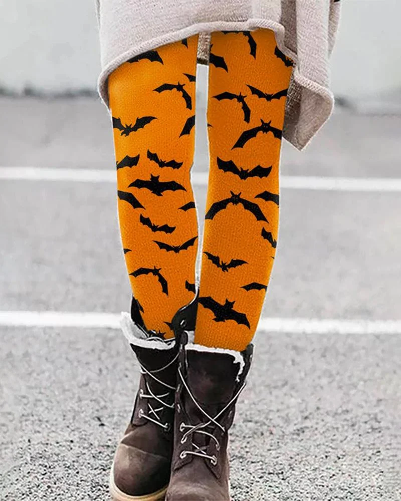 Women's Halloween Bat Print Leggings
