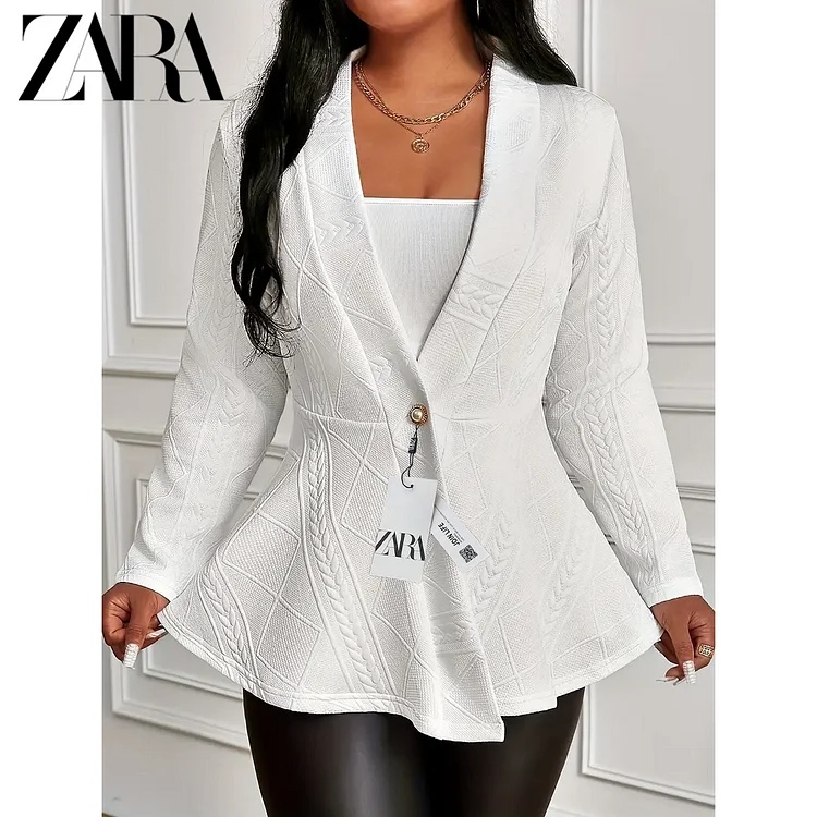 2025 ZARA nov&aacute; texturovan&aacute; oblekov&aacute; pleten&aacute; bunda