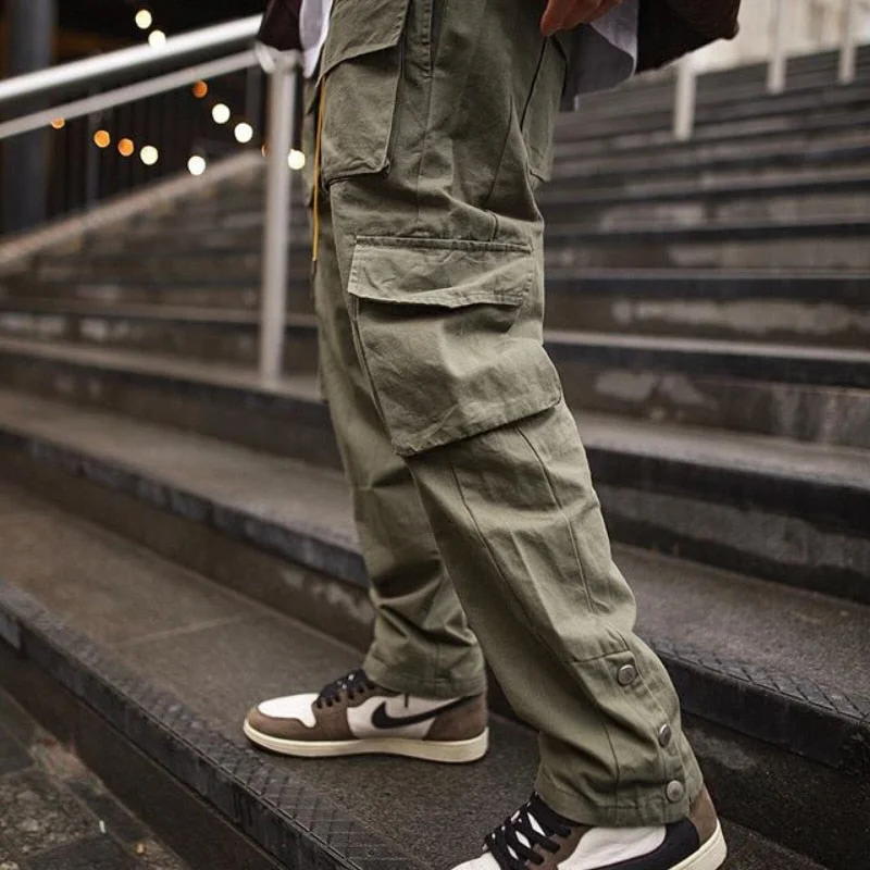 Aonga  Cargo Pants Men Multi-pocket Mens Pants Streetwear Hip-Hop Casual Jogging Pant Trousers male Fashion Trend Student clothing