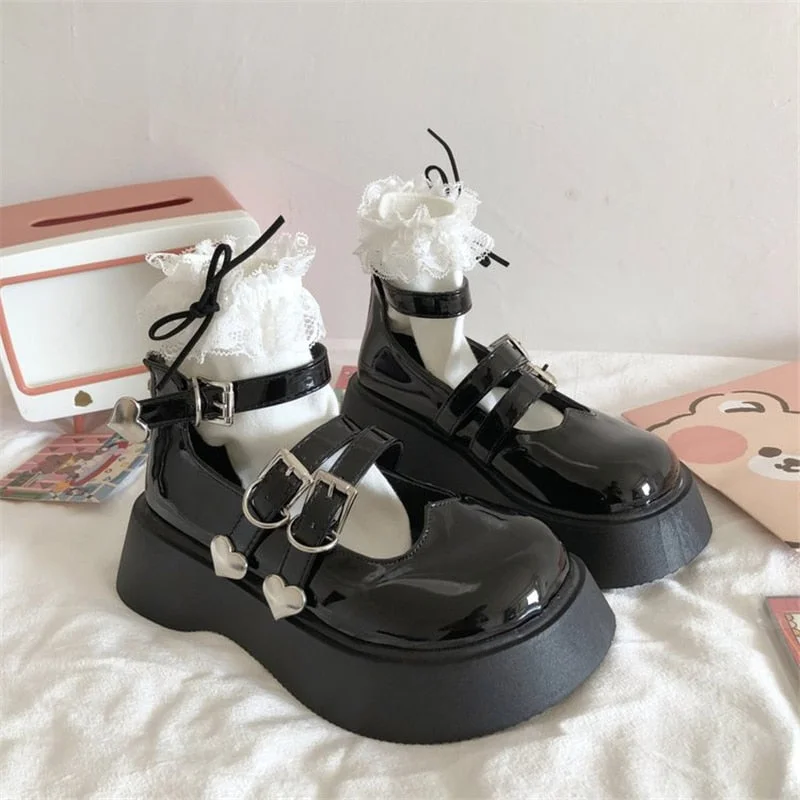 Vstacam Graduation Gift Big Toe  Increase Shoes Thick Bottom Japanese Retro Hot Girl Mary Jane Shoes Jk Harajuku British Style Leather Shoes Women