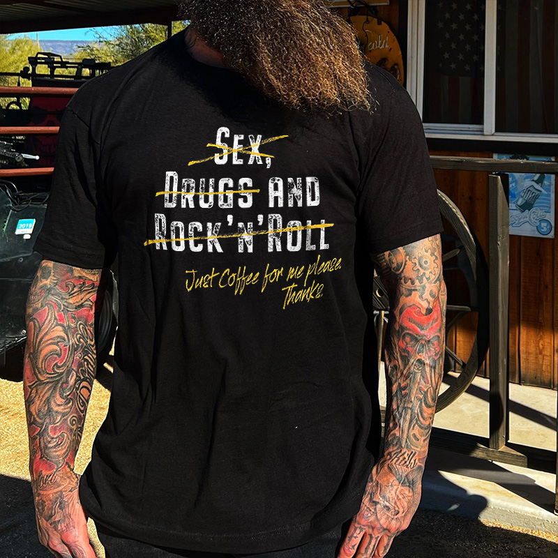 Livereid Sex, Drugs And Rock'n'Roll Print Men's T-shirt - Livereid