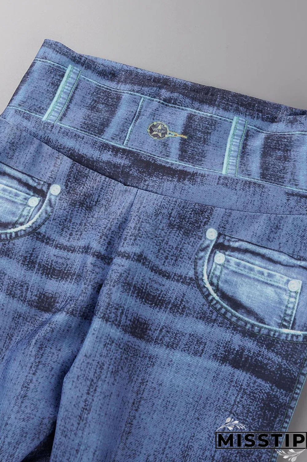 Blue Sportswear Print Patchwork