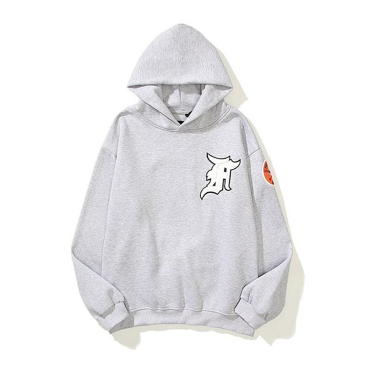 Fog Essentials Hoodie Autumn and Winter Fog Smart Five Baseball League Badge Pattern Hooded Sweater