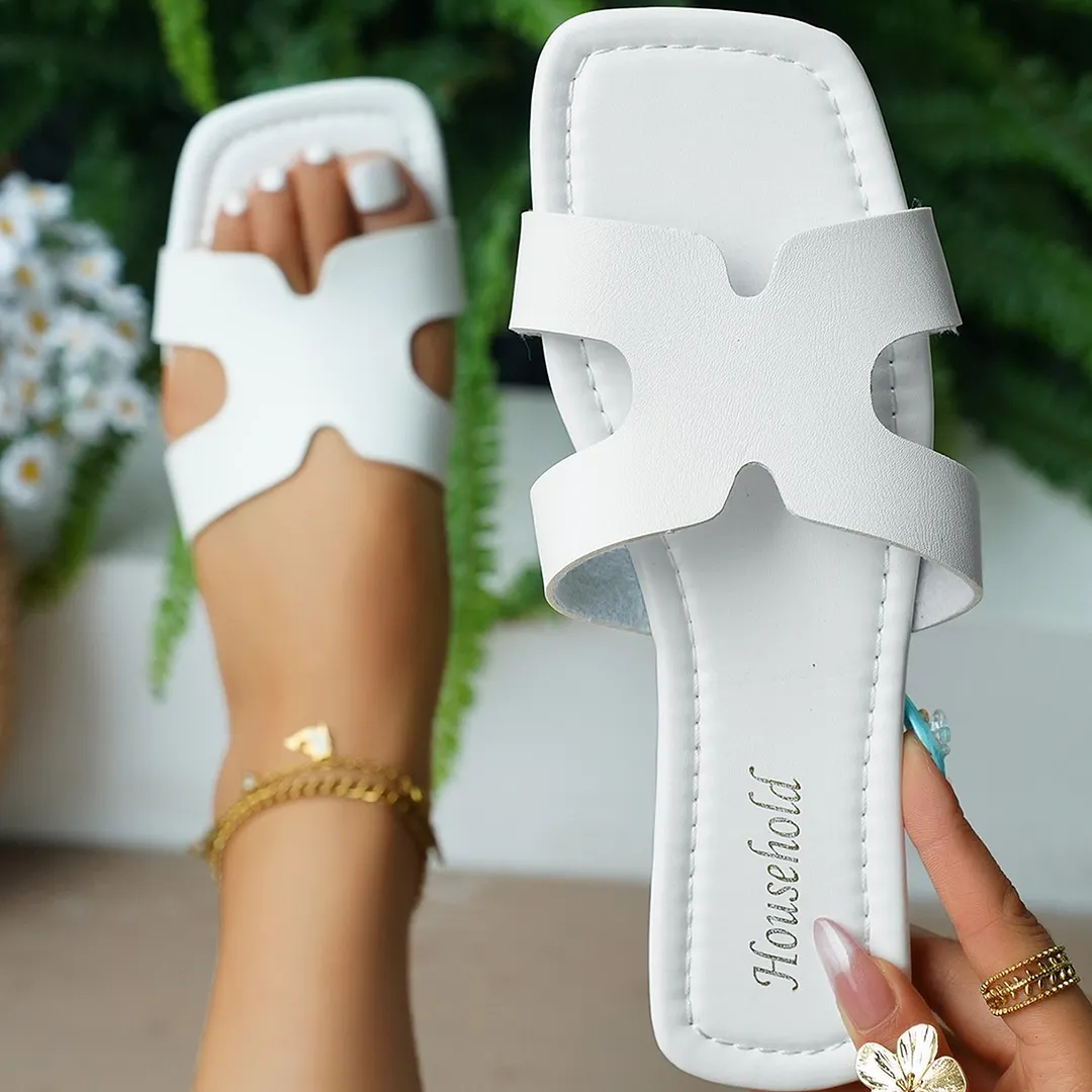 Breakj Breakj Can Wear Cold Slippers Women's 2025 Summer New One-字 Drag Women's Shoes