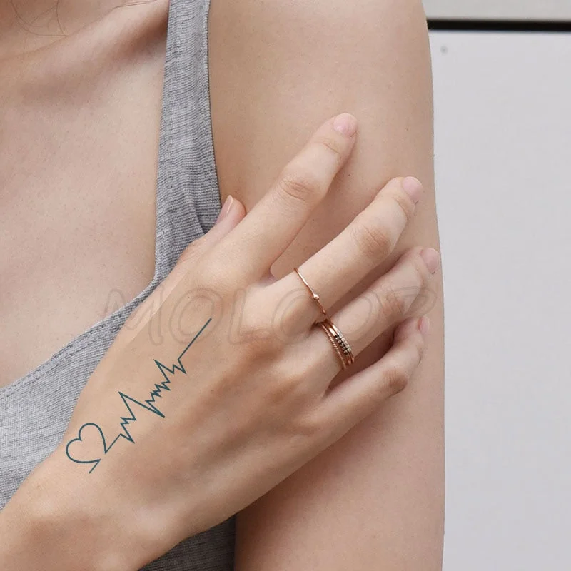 Holding Hands In Love Stickers Hand Heart Tattoo Body Art Makeup Waterproof Temporary Women and Men Fake Tatoo