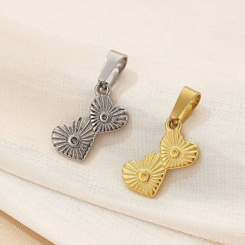 Basic Heart Shape Stainless Steel 18K Gold Plated Enamel Charms