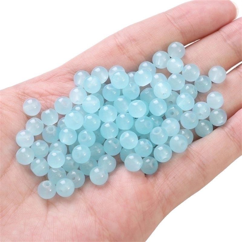 3 Pieces 1 Set Diameter 6 Mm Diameter 8mm Hole 1~1.9mm Glass Solid Color Beads