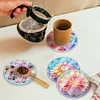 (US Local)[Upgrade]4Pcs Acrylic Special Shape Mandala DIY Waterproof Diamond Painting Coaster
