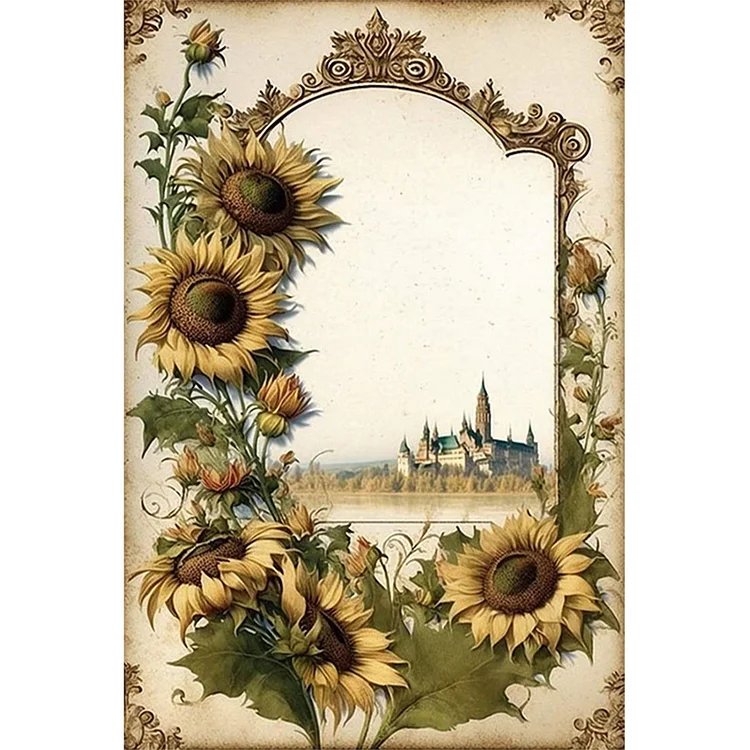 Vintage Sunflower Frame - Paint By Numbers(40*60cm)