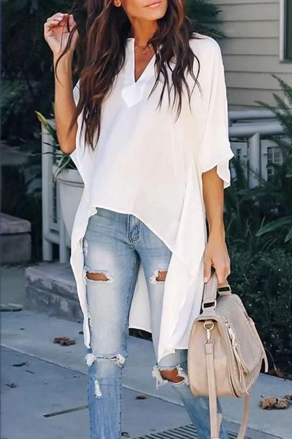 V-neck Loose Raglan Top