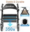 Soundfuse Rollator Walkers for Seniors with Seat, Foldable Lightweight Rolling Walker with 8" Big PU Wheels, Ergonomic Seat, Dual Height Adjustment