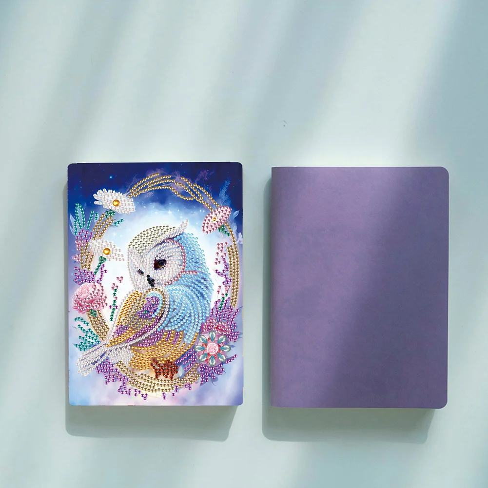 5D Owl Diamond Mosaic Notebook Journal DIY Hand A5 Kids Students Gift