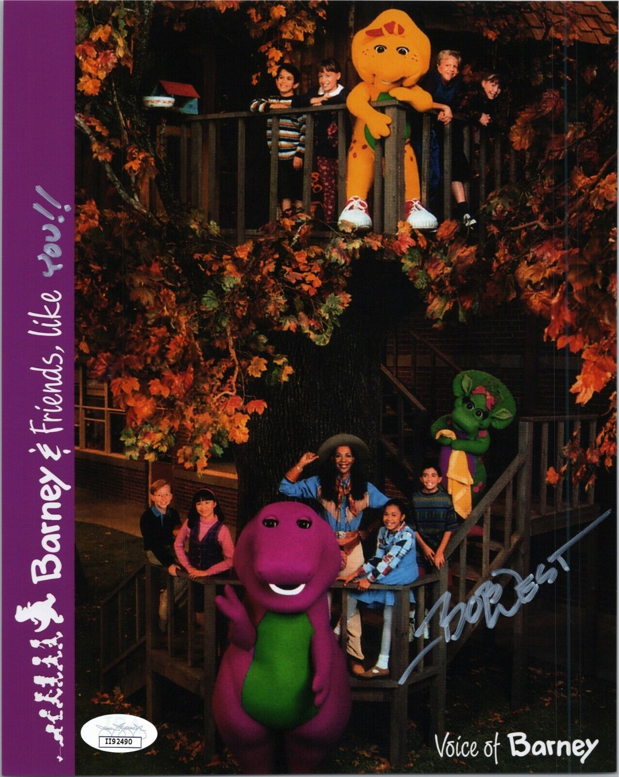 BOB WEST Authentic Hand-Signed BARNEY THE DINOSAUR