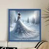 Snow Dress Girl-11CT Stamped Cross Stitch 45*45cm