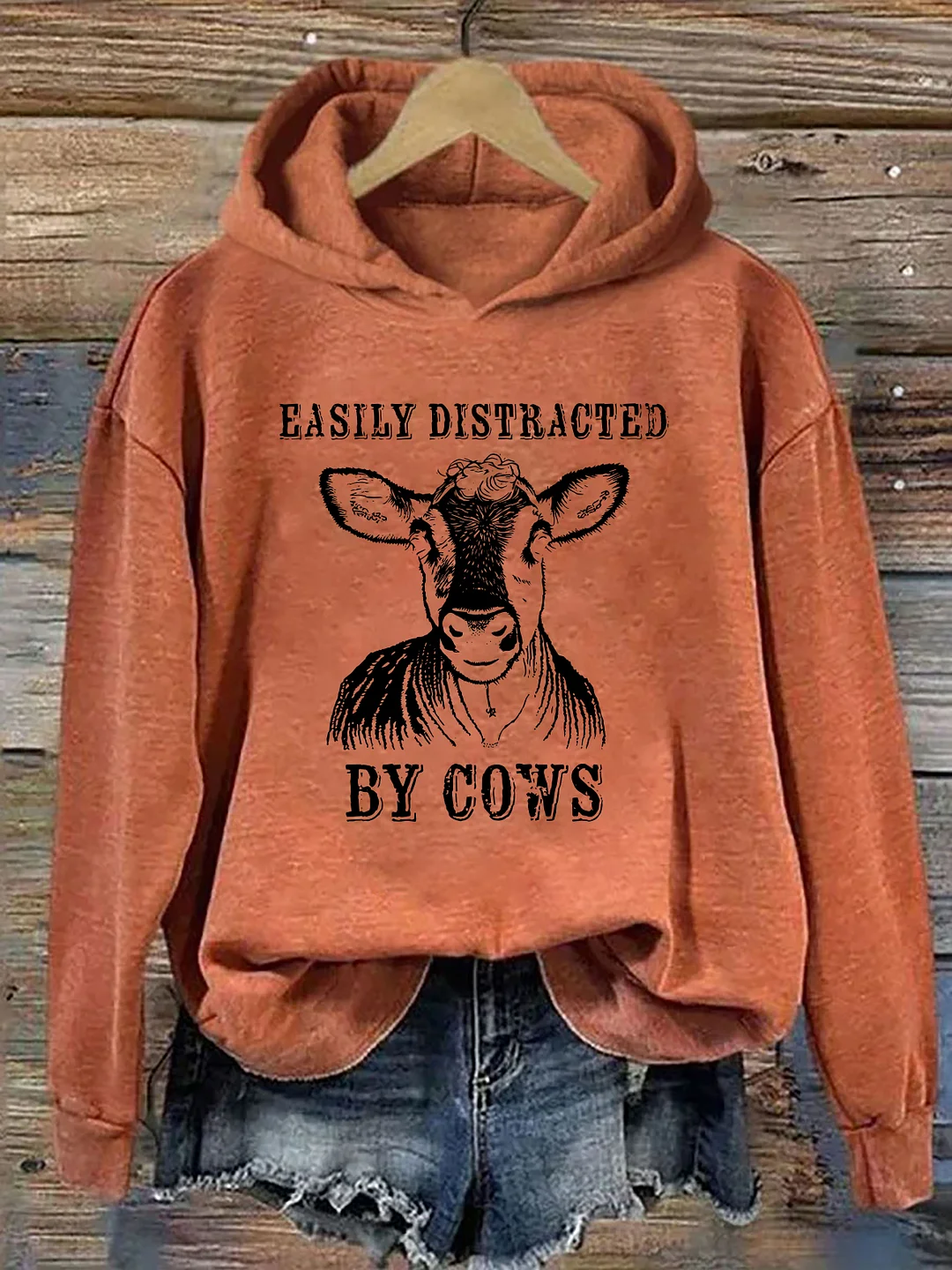 Easily Distracted By Cows Hoodie