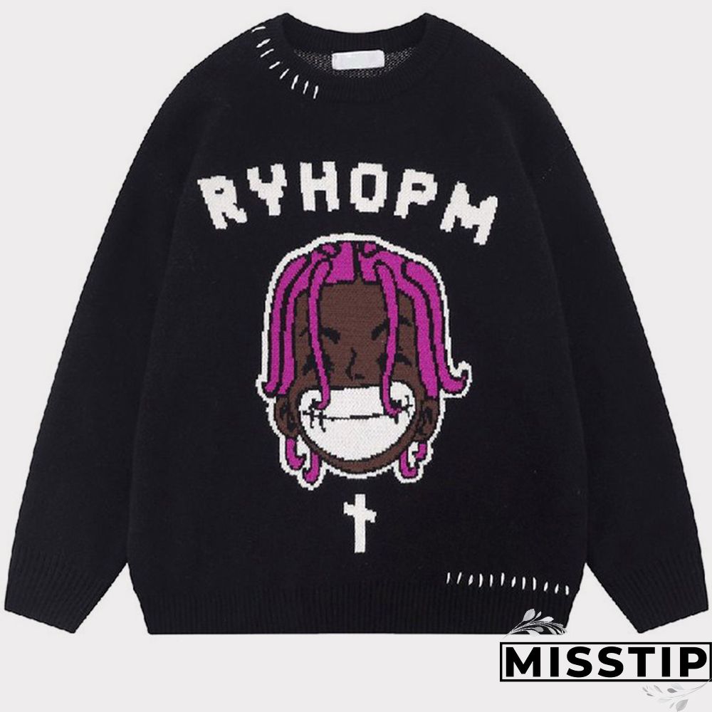 Black Purple Casual Patchwork O Neck Tops