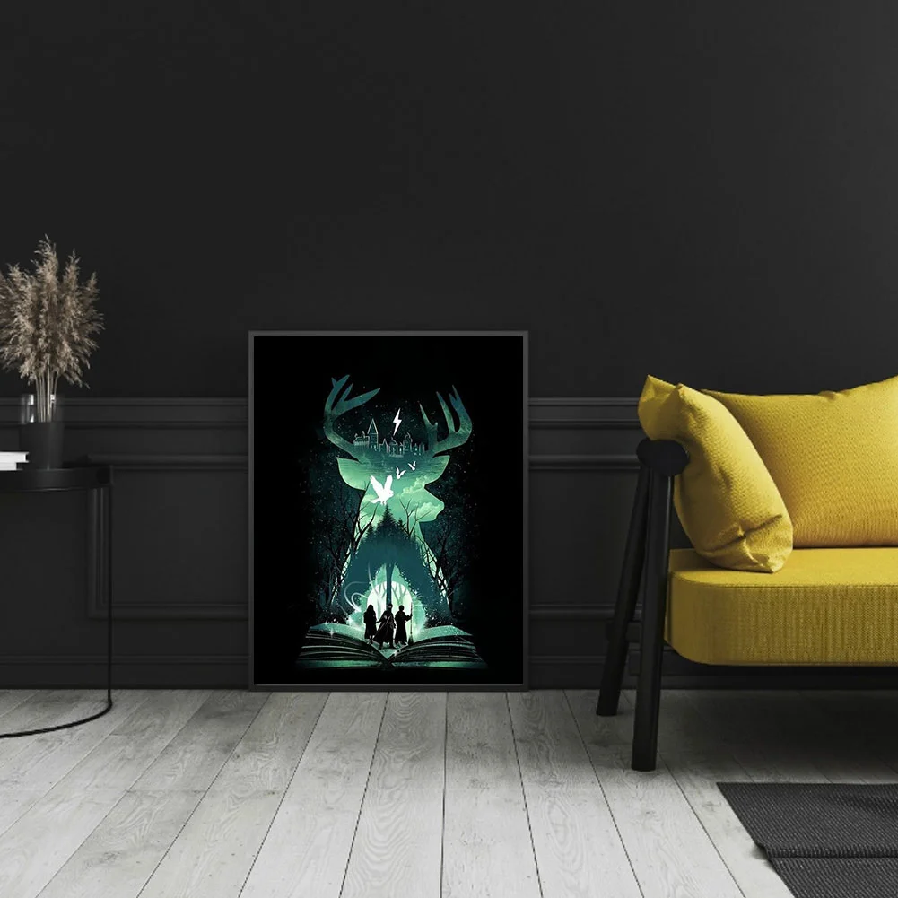 Full Round Diamond Painting 30*40cm - Animation Silhouette