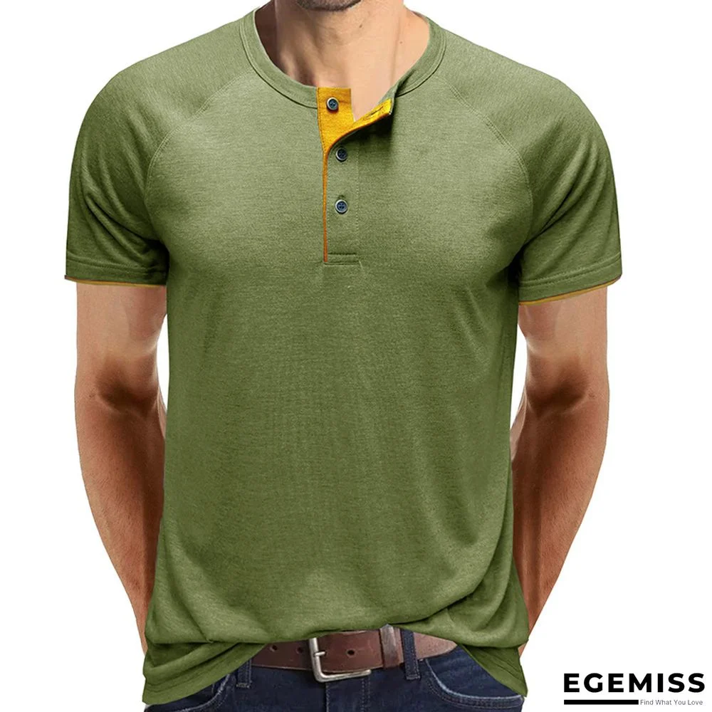 Men's Short Sleeved T-shirt Henry T-shirt European and American Men's Wear | EGEMISS
