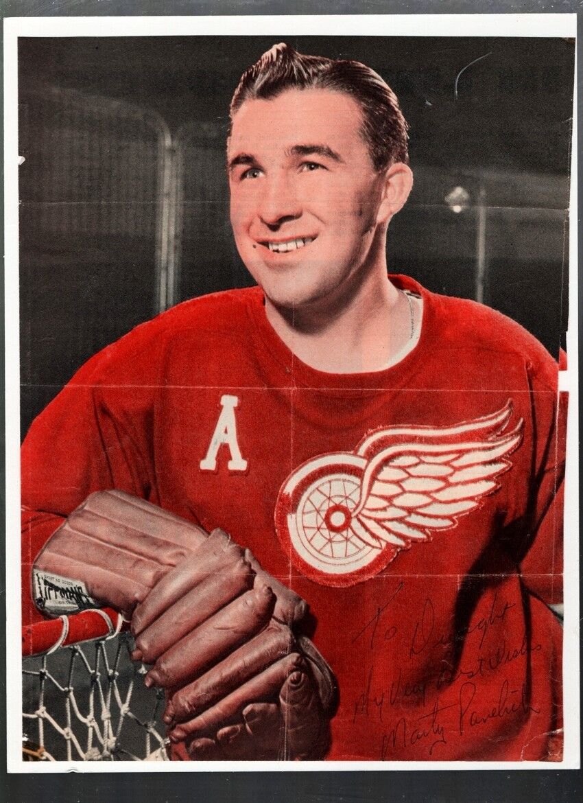 1947-57 MARTY PANELRICH-DETROIT RED WINGS AUTOGRAPHED Photo Poster painting