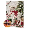 Christmas Lamb 5D DIY Round Special Shaped Pearl Partial Drill Diamonds Dots Gem Art Kits with Wooden Frame Diamond Dots Paintings 30x40cm Diamonds Paintings Gem Art for Adults Beginners Home Decor