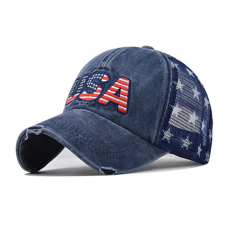 American Flag Embroidered Embroidered Print Cap