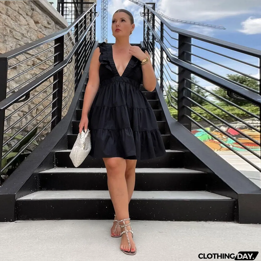 Women Sexy V-Neck Sleeveless Dress