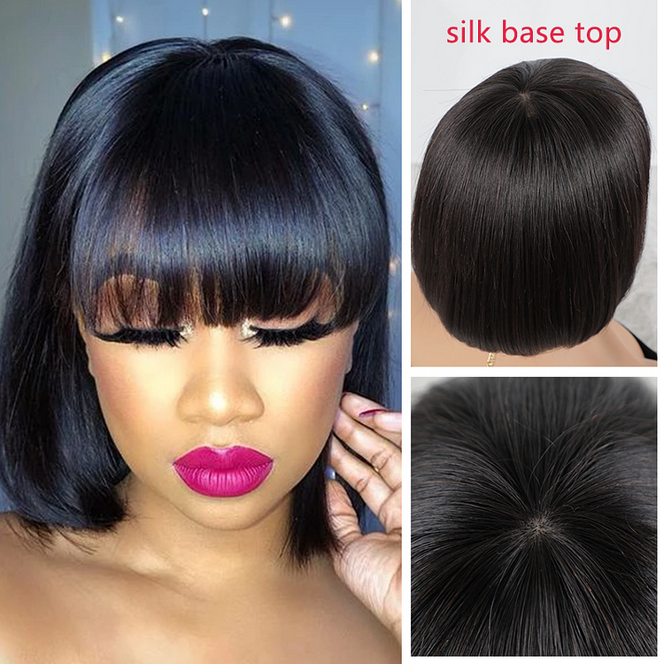 🔥Hair®| New Arrvial-Silk Base Top Bob Wig With Fringe