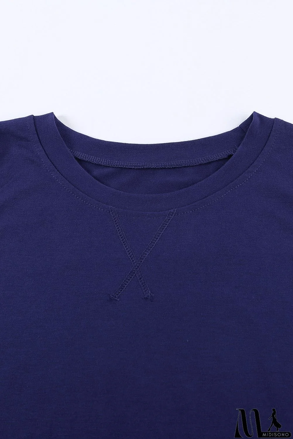 MidiSono - Solid Color Crew Neck Tank