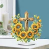 2D-Flachkreuz und Sonnenblumen-DIY-Acryl-Diamantmaler-Ornament-Set, Wohnheimdekoration
