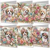 (US Local)6pcs Diamond Painting Greeting Cards DIY Diamond Art Cards Crafts (Dog Garden)