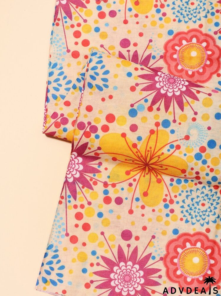 Floral& Polka Dot Print Neck Gaiter