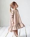 Kid Baby Girl Ruffled Loose Long Sleeve Round Neck Dress
