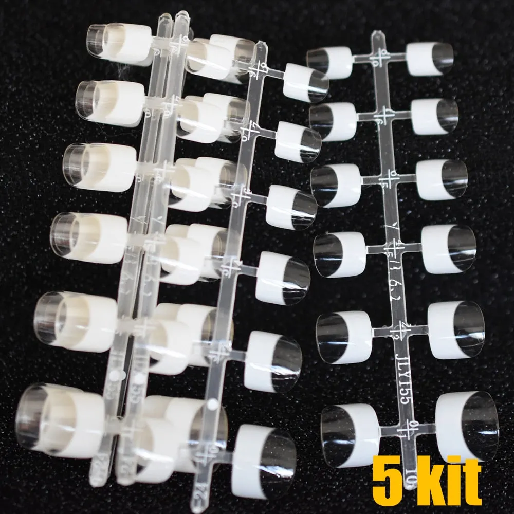 24pcs/kit 12 size White French Nail Tips Beautiful Easy Ladies Clear French Nails DIY Tip Manicure Accessories-Nail Inspo