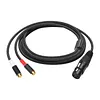 3 Pin XLR Female To RCA Female Y Splitter Audio Interconnect Cable Unbalanced Micrphone Cable Adapter Cable for Speaker & Mic