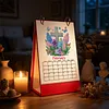 2027 New DIY Diamond Painting Flower Cross Desk Calendar Set 12-Month Flip Calendar Design Monthly Planner Office Desktop Decor