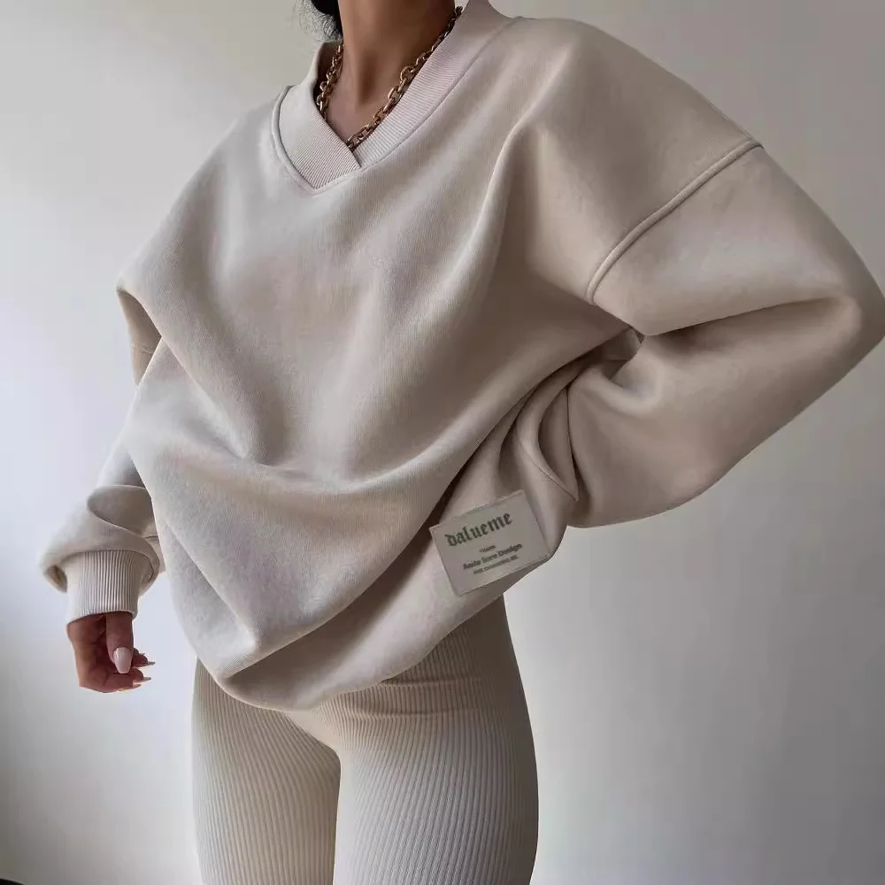 Nigikala Nigikala Loose Wear 2025 Autumn And Winter 2025 New V Collar Long Sleeves With The Coat Of Women