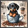 Dachshund In Coffee Cup-11CT Stamped Cross Stitch 40*40cm/15.75*15.75in