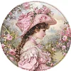 (40*40cm)Retro Girl - Full Round Drill Diamond Painting