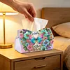 (24cm)Diamond Art Tissue Box DIY PU Napkin Cover for Home Decoration(Butterfly)