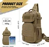 Tactical Chest Bag Army Crossbody Pack Single Shoulder Molle Bag For Camping Hiking Cycling Walking Outdoor Sports,Black Brown