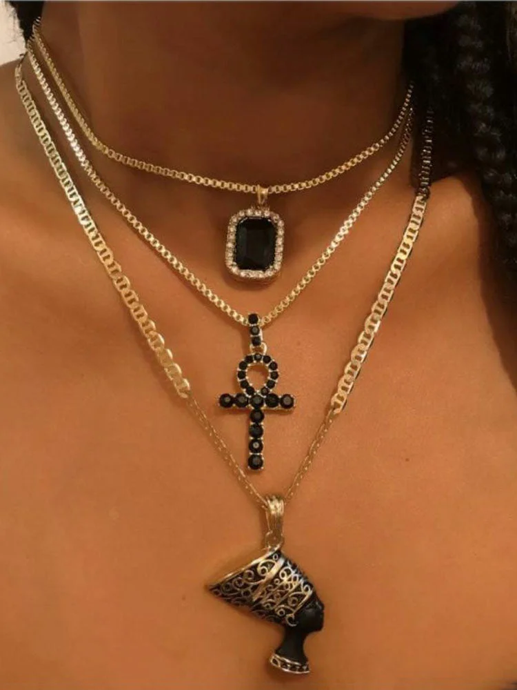 Cross Head Multilayer Necklace shopify Stunahome.com