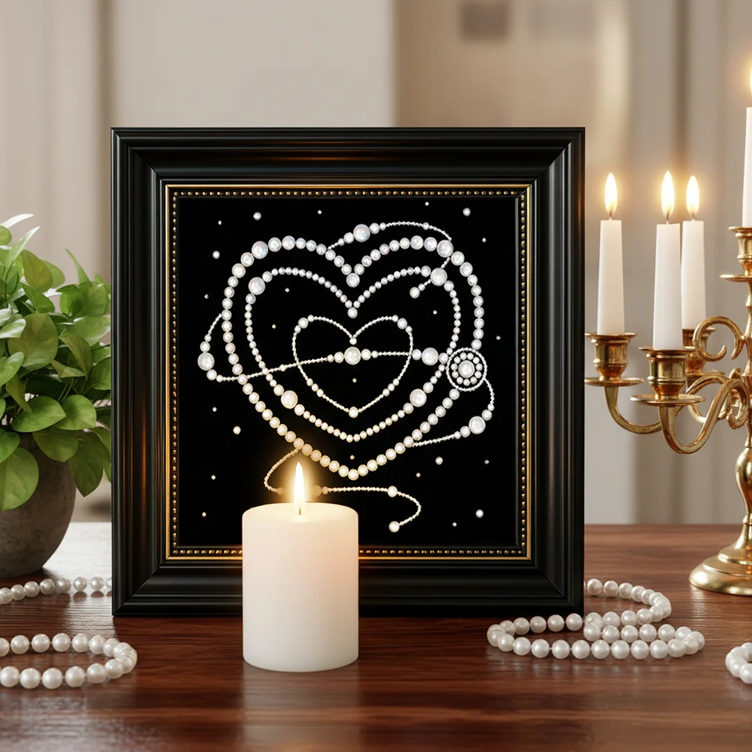 Love - DIY Pearl Diamond Art Kit With Frame 27*27cm