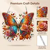 Rose Butterfly Fall 2D Flat DIY Diamond Painting Pendant