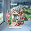  DIY American Flag House Special Shape Diamond Painting Desktop Home Ornament Kit