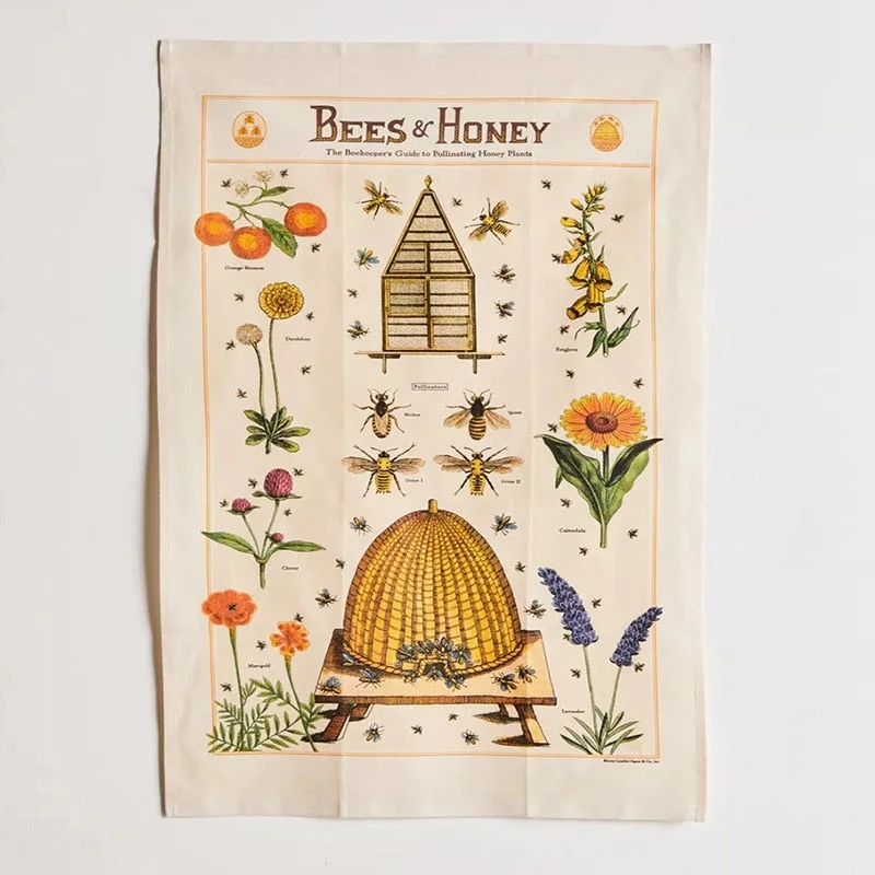 Bees And Honey Tapestry Wall Hanging Vintage Bees Reference Chart Hippie Bohemian Tapestries Colorful Psychedelic INS Home Decor