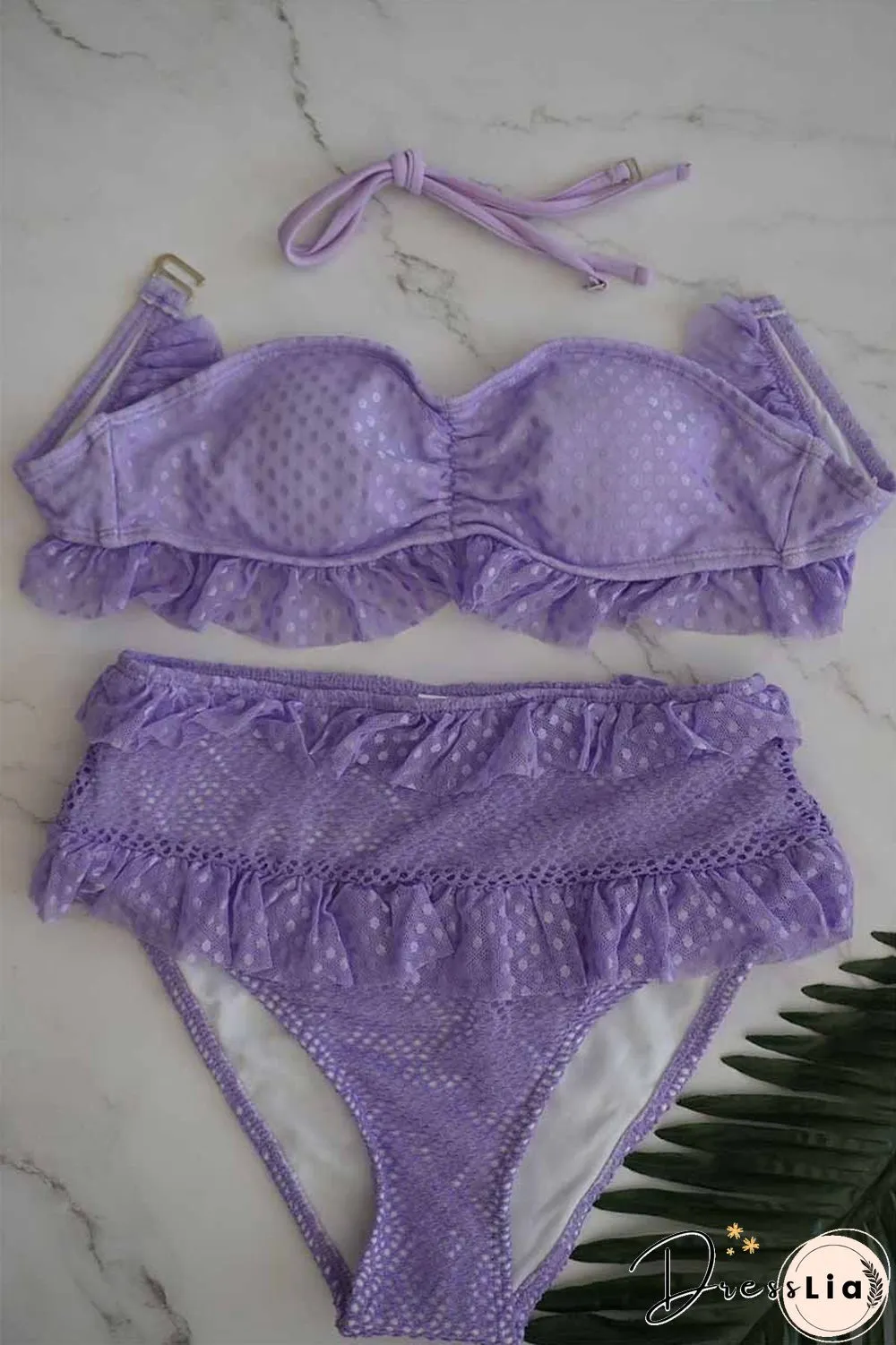 Lace Mesh High Waist Bikini Swimwear(3 colors)