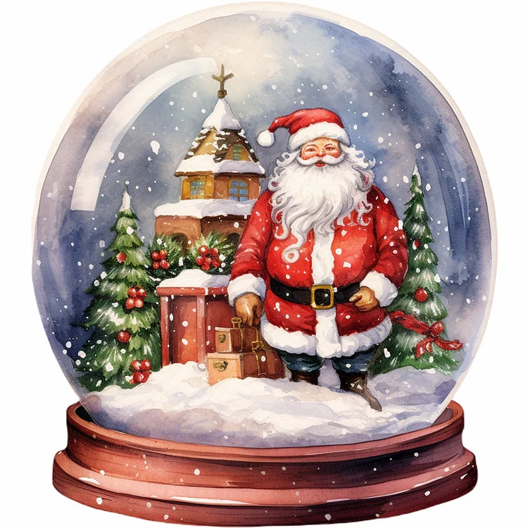 Santa Crystal Ball 30*30CM(Canvas) Full Round Drill Diamond Painting gbfke