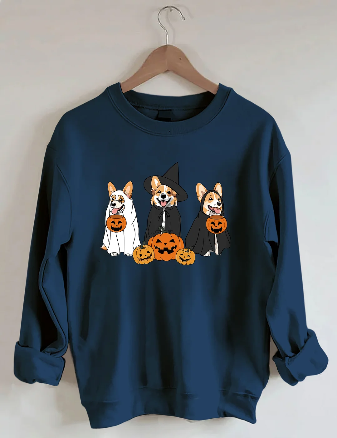 Ghost And Witch Corgi Dog Halloween Sweatshirt