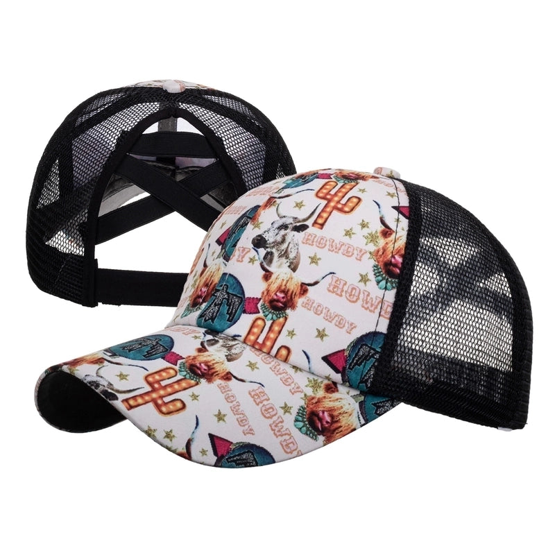 Women’s Fashion Color Block Flower Leopard Baseball Cap