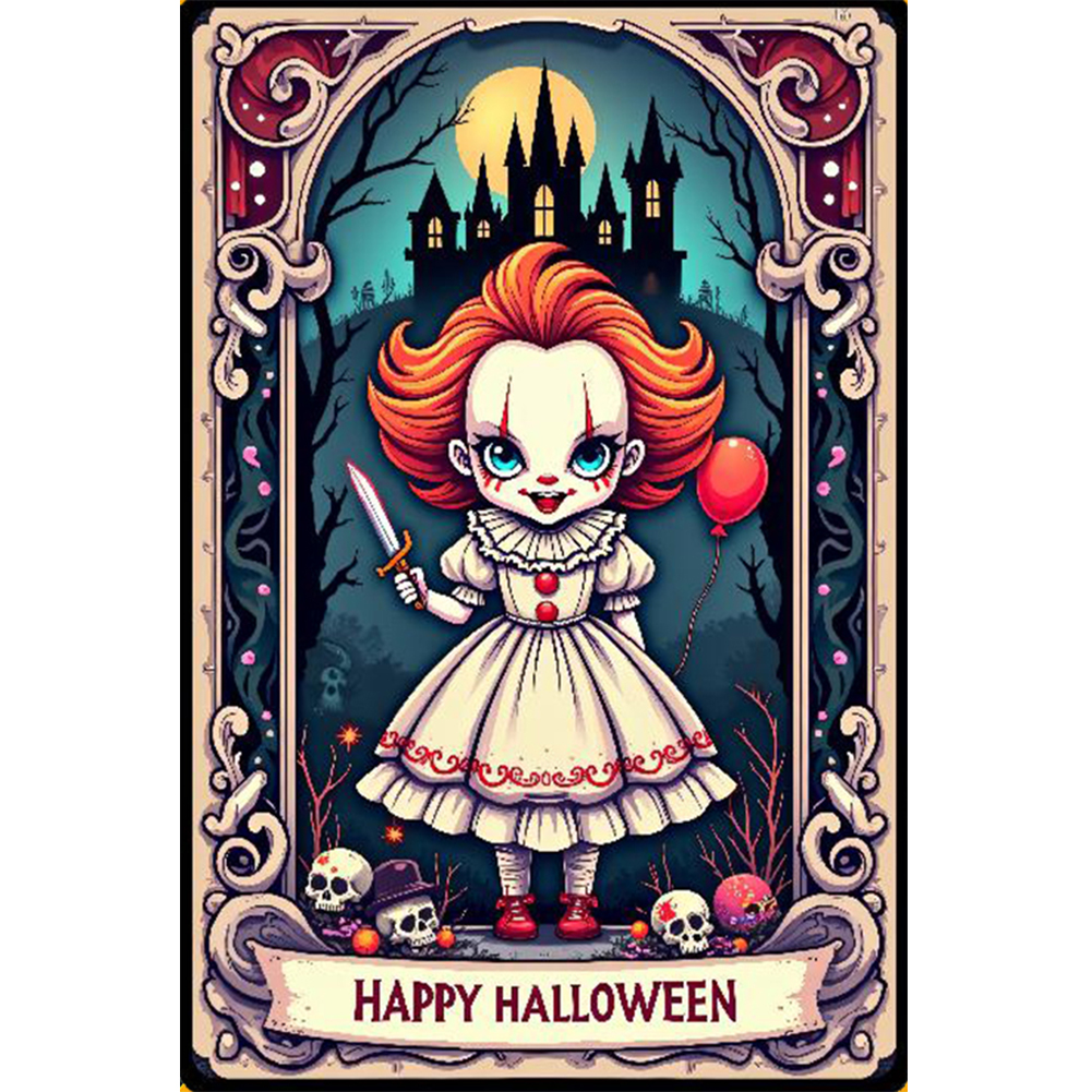Halloween Horror Movie Tarot 40*60cm(canvas) full round drill diamond painting